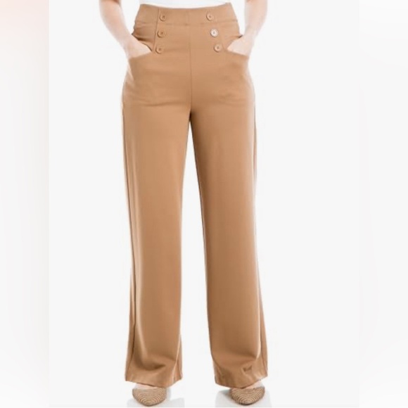 Max Studio Pants - Max Studio High-Waisted Sailor Wide-Leg Pants Size Small Office